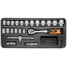 Neo Tools Ratschenkasten-Set 22-tlg.