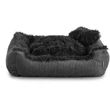 Gutekissen® Shaggy Hundebett Kleine Hunde - Hundekissen Waschbar - Farb- und Größenwahl (XXL - 110x90, Schwarz)