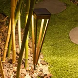 Les Jardins LED-Solarfackel Tinka, 52 cm hoch, corten Tinka, braun / rost, Aluminium, Solarleuchten - 13 cm - 13 cm - 52 cm