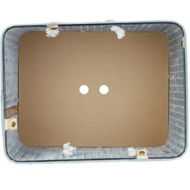 Relaxdays Wäschekorb Bambus, mit Deckel, rechteckig, XL, 83 L, faltbarer Wäschesammler, HBT: 65,5 x 43,5 x 33,5 cm, grau