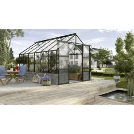 Vitavia Cassandra 9900 Alu schwarz ESG 3 mm 9,9 m² inkl. Sockelmauer anthrazit