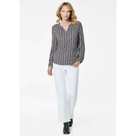 GOLDNER Elegantes Blusenshirt mit V-Ausschnitt grau 46
