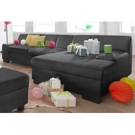DOMO collection Eckcouch Kunstleder 2-Sitzer Schwarz