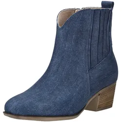 Stiefelette GABOR COMFORT "Gabor Comfort Stiefelette Textil", Damen, Gr. 40, blau (jeans), Textil, casual, Schuhe
