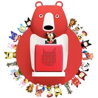 Xozoyo Kinder Regal Personalisiert Magnetischer, kompatibel mit Toniebox und Tonies für über 30-48 Figuren - Wandregal für die Musikbox - Zum Spielen und Sammeln - für Kinder Baby Zimmer (Rot)