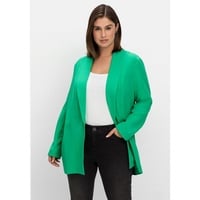 sheego Jackenblazer SHEEGO "Große Größen" Gr. 46, grün (blattgrün) Damen Blazer Lange Jacken mit Schalkragen und Taschen