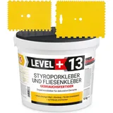 Level + Level+ - 2St. Zahnspachtel Kunstoff, Korkkleber Renoviervlies Dispersionkleber Dekor Deckenplatten L+13 - 10KG + 18x13cm + 13x9cm