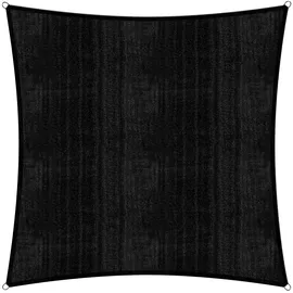 Lumaland Sonnensegel Quadrat | 5 x 5 Meter Wetterbeständiger Sonnenschutz inkl. Befestigungsseile | Terrasse, Garten & Balkon Schattenspender mit UV-Schutz [Schwarz]
