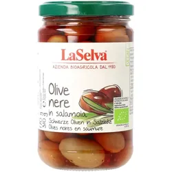 LaSelva Oliven schwarz in Salzlake bio