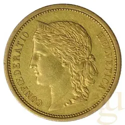 20 schweizer Franken Goldmünze Helvetia