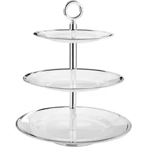Fink Etagere »PLATINUM« Servierplatte mit Platinumrand, mit 3 Etagen, Höhe ca. 39 cm weiß