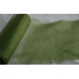 magic-man1001 Organza oliv grün 35 cm x 20 m Tischläufer Deko für Feier Organza Tisch Deko Stoff