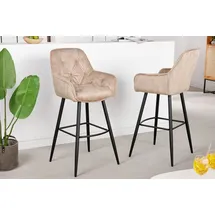 Riess-Ambiente Barhocker Milano 1 St  mit Lehne  Champagner/Schwarz