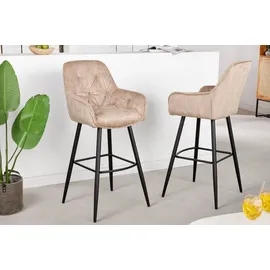 Riess-Ambiente Barhocker Milano 1 St  mit Lehne  Champagner/Schwarz