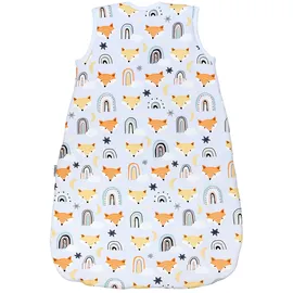 TupTam Baby Schlafsack 2.5 TOG – Warmer Winter Schlafsack Baby, OEKO-TEX, Ärmellos, Wattiert" Gr. 68, orange Fuchs regenbogen umstülpbarer fuß), Größe: 68-74