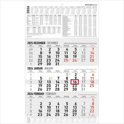 ZETTLER 3-Monatskalender 954 30x48cm 2026