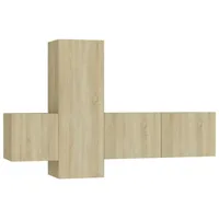 VidaXL 3-tlg. TV-Schrank-Set Sonoma-Eiche Holzwerkstoff