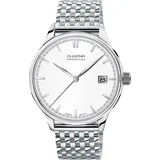 Dugena Herren-Armbanduhr Sigma, Quarz, Edelstahlgehäuse, Saphirglas, Edelstahlarmband, - Silber