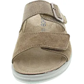 ROHDE Damen Pantolette Leder Zierschnalle Druck Wechselfußbett Rivella 5727, Größe:39 EU, Farbe:Beige - 39