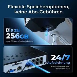 Reolink Überwachungskamera PoE 16MP UHD, Dual-Objektiv,Farb-Nachtsicht,Person/Fahrzeug/Tier-Erkennung,180°Panorama, Außenbereich - Weiß