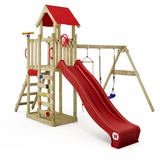 Wickey Spielturm MultiFlyer Light mit Schaukel & roter Rutsche, rot NO SIZE