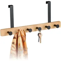 Relaxdays Türgarderobe, 6 Haken, Hakenleiste zum Einhängen, für 2
