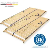 Lattenrost 160x200 cm fertig montiert Blauer Engel- 42 Latten 7-Zonen Traglast ca. 150 Kg Birkenschichtholz Germany
