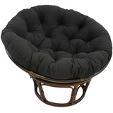 Generisch Papasansessel Kissen, Polster Bodenkissen für Schwenksessel, Rund Papasan Sessel, Polyrattan Sessel Durchmesser 100 cm und Kissenstärke 10-12cm,90 * 90cm Schwarz