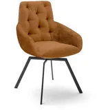Venjakob Stuhl Taylor Samt Braun Cognac