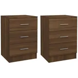 vidaXL Nachttische 2 Stk. Braun Eichen-Optik 38x35x56 cm Holzwerkstoff