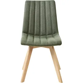 Beliani Esszimmerstuhl 2er Set Polyester grün gesteppt