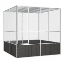 vidaXL Vogelkäfig Anthrazit 213,5 x 217,5 x 211,5 cm verzinkter Stahl
