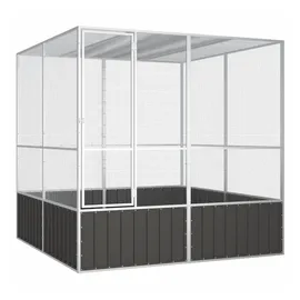 vidaXL Vogelkäfig Anthrazit 213,5 x 217,5 x 211,5 cm verzinkter Stahl