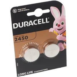 Duracell CR2450 3V Batterie Lithium Knopfzelle Batterien im 2er Blister