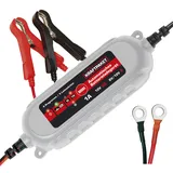 Dino KRAFTPAKET 1A-6V/12V intelligentes und automatisches Batterieladegerät | Für Blei-Säure, GEL, Start/Stopp EFB, AGM-Batterie | KFZ-Ladegerät für Motorrad, Scooter, Motorroller, PKW, Boot