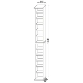 VCM Bigol Standregal 21 x 183 x 20 cm Braun