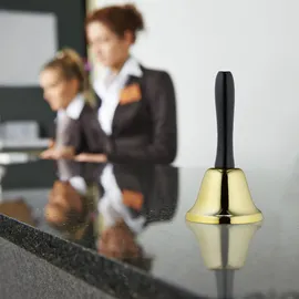 Relaxdays Handglocke 3er Set, gold/schwarz