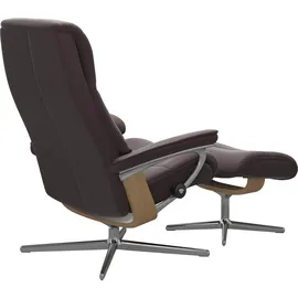 Stressless Relaxsessel STRESSLESS "View", rot (bordeaux paloma), B:82cm H:109cm T:81cm, Sessel, Relaxsessel, mit Cross Base, Größe S, M & L, Holzakzent Eiche
