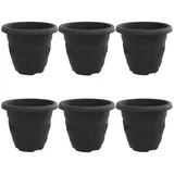 vidaXL Runder Blumentopf Ø 26 x 21,5 cm Schwarz