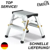 Doppelleiter 2x2 Aluleiter Trittleiter Zweiseitige Klappbar mit 2 Stufen PRO