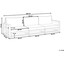 Beliani Gartensofa 75 x 269 x 72 cm Beige