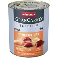 Animonda 24x 800g animonda GranCarno Adult Sensitive Reines Huhn & Reis Hundefutter nass