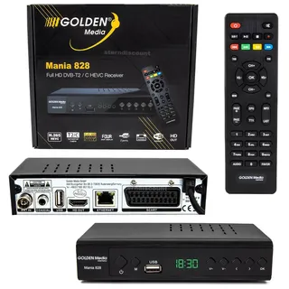 Kabelreceiver Digital Kabel TV HD Receiver DVB-C + T2 USB SCART HDMI Mania 828
