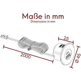 Kalb Material Für Möbel Einbau USB-Hub 2 in 1 USB und USB-C, für Smartphone, Tablet, E-Reader Möbeleinbau 12V