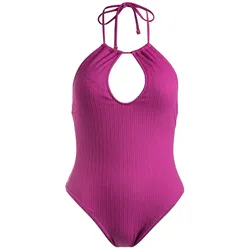 Badeanzug ROXY "Aruba", Damen, Gr. S, lila (wild aster), Recycling-Polyester, Badeanzüge