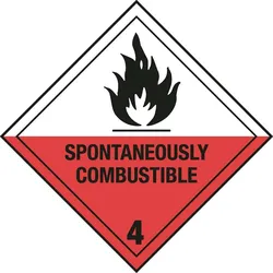 Placard Kl. 4.2, Spontaneously Combustible, 250x250mm