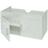 MCW Waschbeckenunterschrank MCW-D16, Waschtischunterschrank Waschtisch Unterschrank Badmöbel, MVG hochglanz 90cm ~ weiß