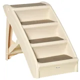 Tragbare Hunde- Und Katzentreppe Mit Rutschfesten Matten Für Bett Und Sofa, Tragkraft 20 Kg, 62 X 38 X 49,5 Cm, Beige