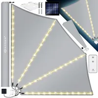 Kesser KESSER® Balkonfächer mit LED klappbar mit Wandhalterung 140x140cm Sichtschutz Balkon Windschutz Balkonsichtschutz Seitenmarkise witterungsbeständig inkl. Montagematerial