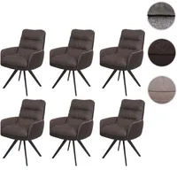 Mendler 6er-Set Esszimmerstuhl HWC-G66, Küchenstuhl Stuhl, drehbar Auto-Position Stoff